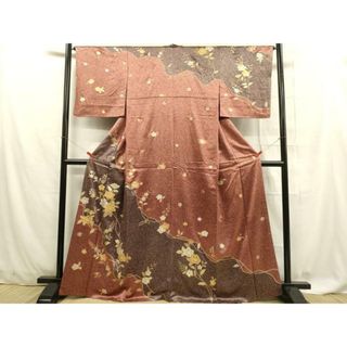 平和屋着物■訪問着　刺繍　草花文　たたき染め　金銀彩　正絹　逸品　DAAS5566we(着物)