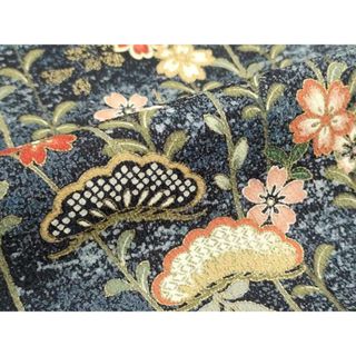 平和屋着物■上質な小紋　花松文　金彩　正絹　逸品　DAAS5580we(着物)