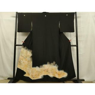 平和屋着物■豪華黒留袖　刺繍　松文　暈し染め　金銀彩　正絹　逸品　DAAS5528we(着物)