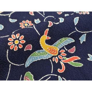 平和屋着物■上質な小紋　舞蝶花鳥文　正絹　逸品　DAAS5529we(着物)