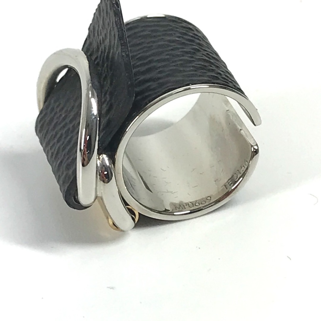 LOUIS VUITTON(ルイヴィトン)のルイヴィトン LOUIS VUITTON ロゴ MP0669  アクセサリー ベルトデザイン リング・指輪 レザー ブラック 美品 メンズのアクセサリー(リング(指輪))の商品写真