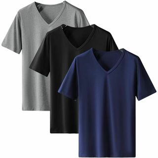 Vネック Tシャツ メンズ 半袖 3枚組 5枚組 インナー(Tシャツ/カットソー(半袖/袖なし))