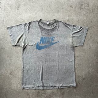 ナイキ(NIKE)の70s NIKE tシャツ USA製 グレー L スウォッシュロゴ オレンジタグ(Tシャツ/カットソー(半袖/袖なし))