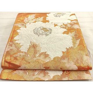 平和屋着物◎六通柄袋帯　唐織　牡丹文　金銀糸　正絹　逸品　BAAL7300di(帯)