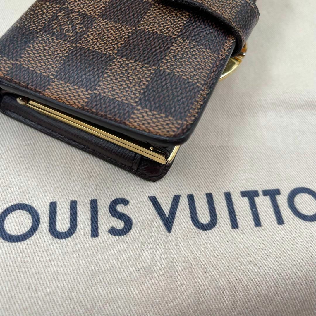 ルイヴィトンダミエヴィエノワ がま口財布折財布641