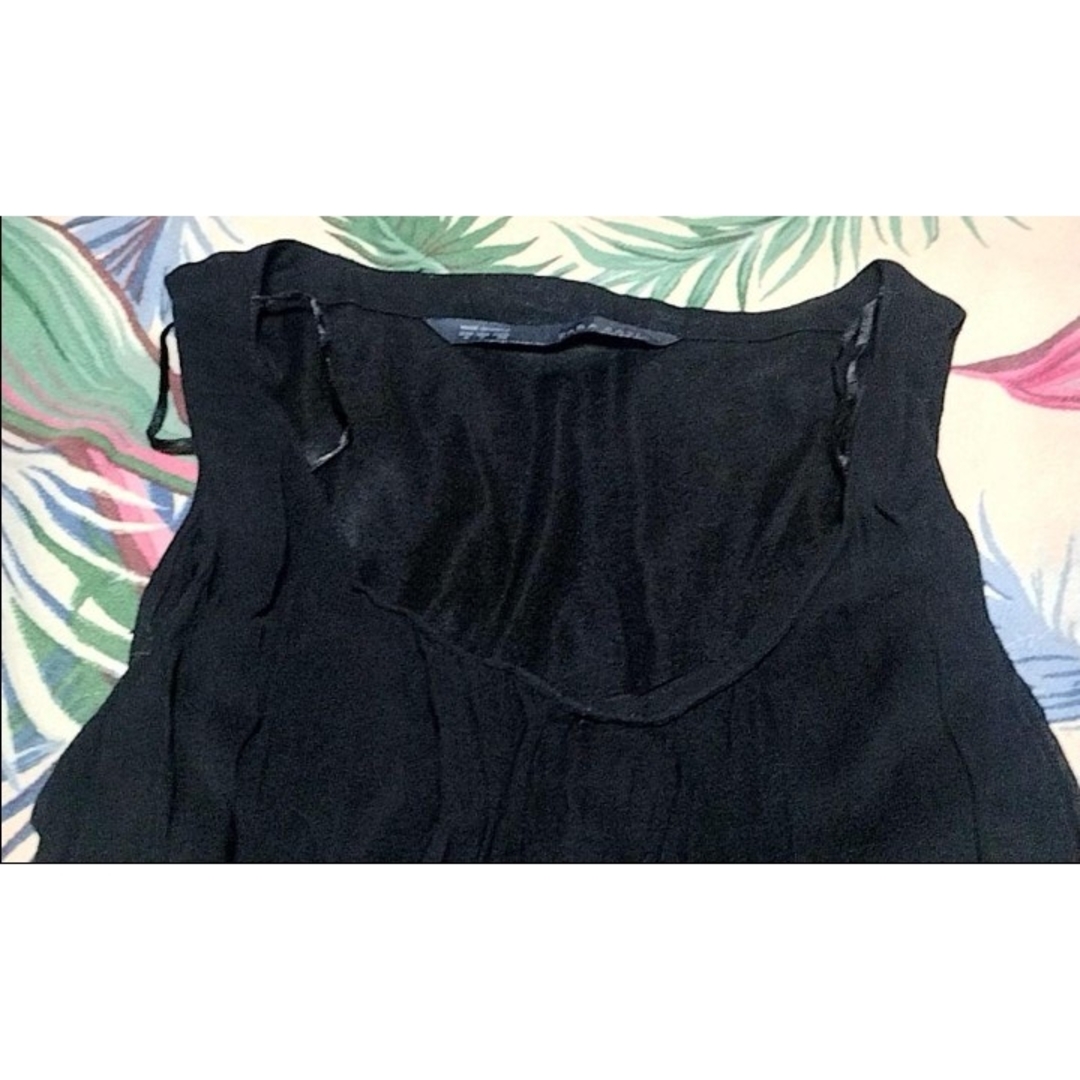 ZARA(ザラ)の美品❤ZARA❤ザラ❤ロングワンピース❤ノースリーブ❤ブラック❤ビーズ装飾❤黒 レディースのワンピース(ロングワンピース/マキシワンピース)の商品写真