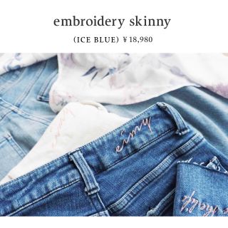 エイミーイストワール(eimy istoire)のeimy istoire 店舗限定 embroidery skinny(デニム/ジーンズ)