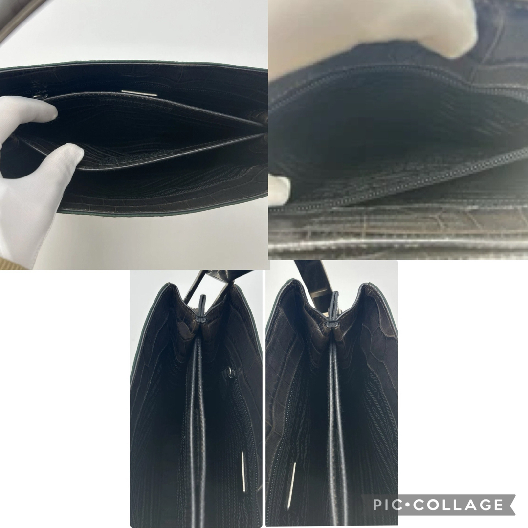 PRADA - 美品 プラダ ナイロン クロコ型押し ハンドバッグ ワン