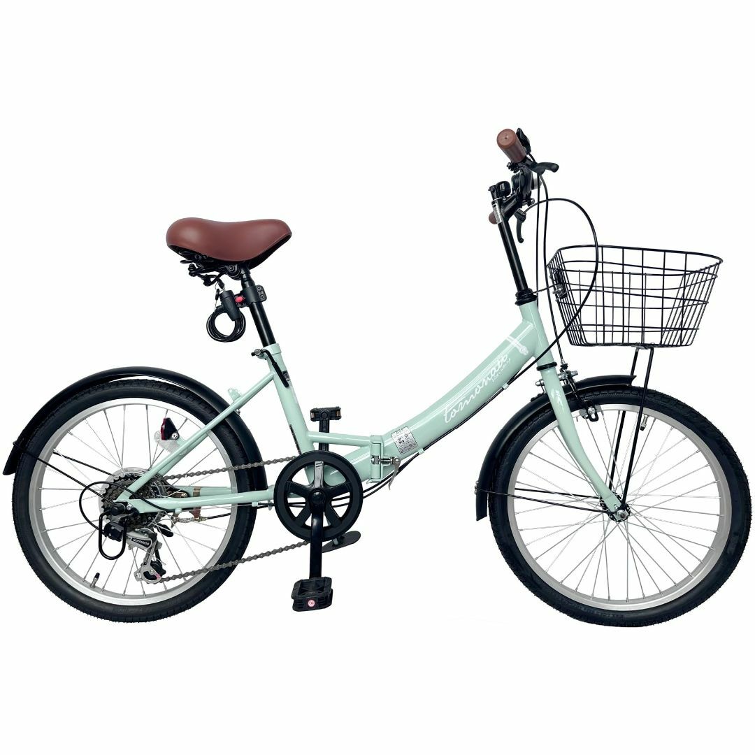 TOMONAU 折り畳み自転車 20インチ 折りたたみ自転車 6段変速 カゴ ワ スポーツ/アウトドアの自転車(自転車本体)の商品写真