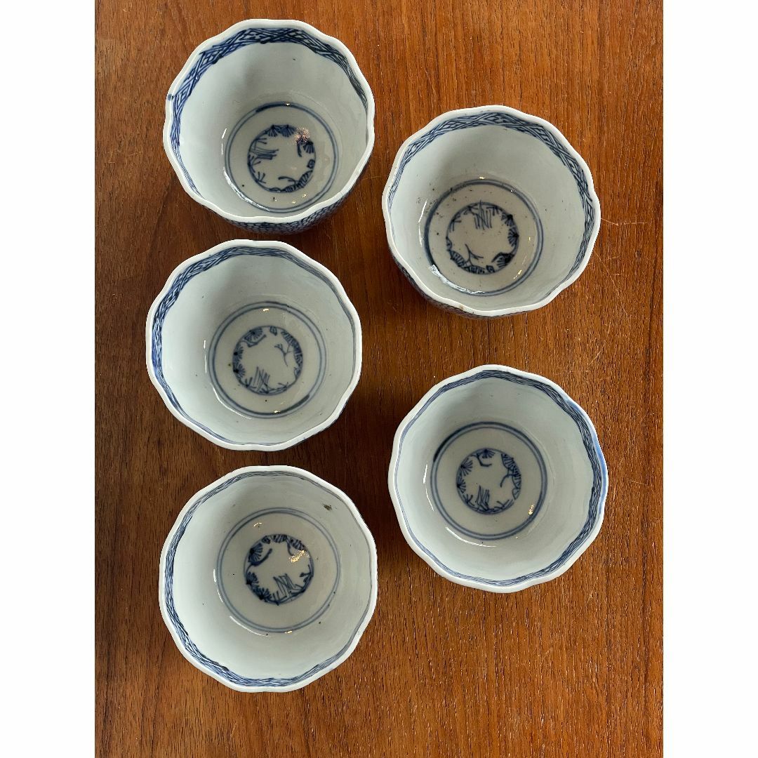 有田焼 - 江戸~明治期 有田 古伊万里 開運 蝙蝠 微塵 唐草 蕎麦
