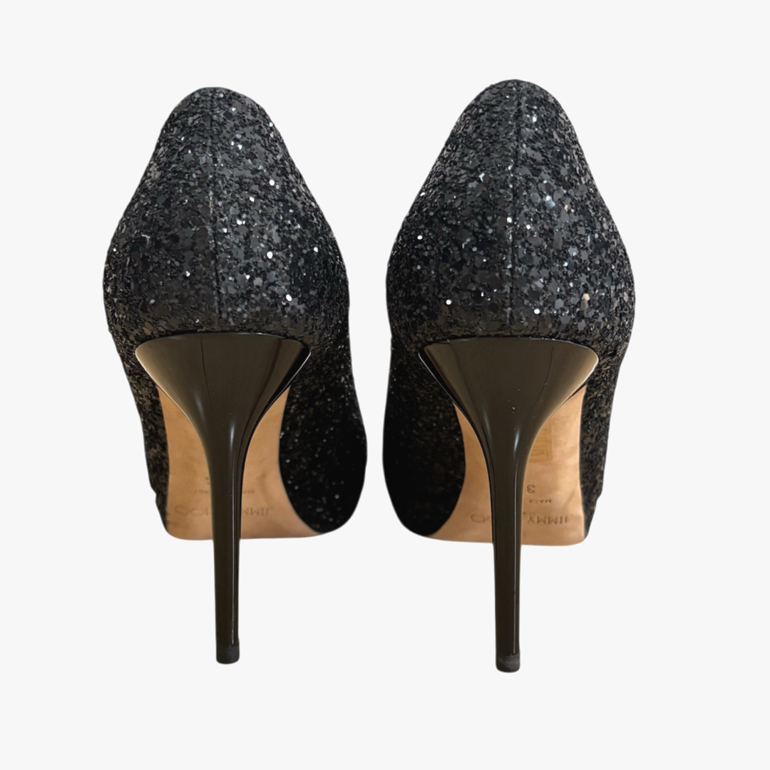 JIMMY CHOO - 美品 ジミーチュウ パンプス グリッター オープン