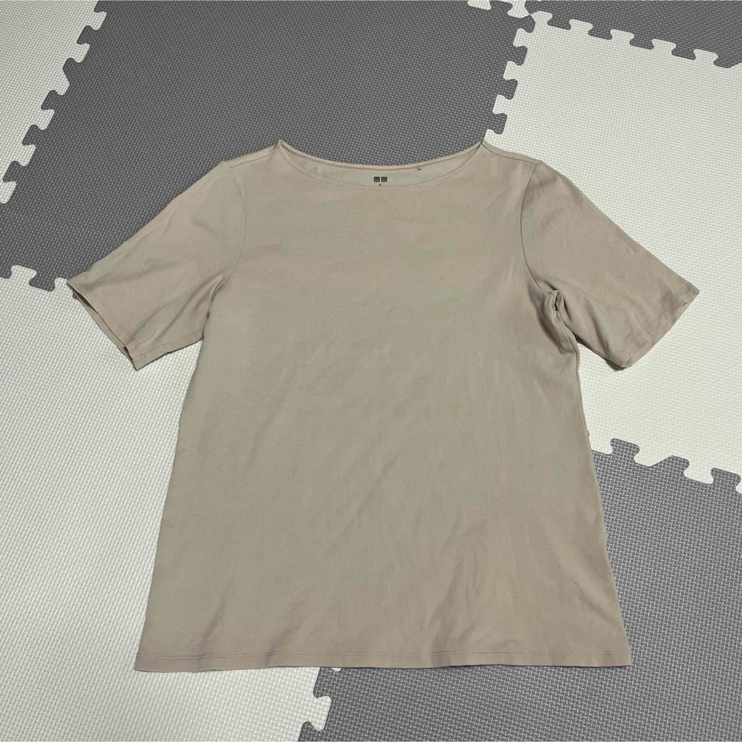 UNIQLO(ユニクロ)のUNIQLO ユニクロ ボートネック Tシャツ 半袖 XLサイズ レディースのトップス(Tシャツ(半袖/袖なし))の商品写真