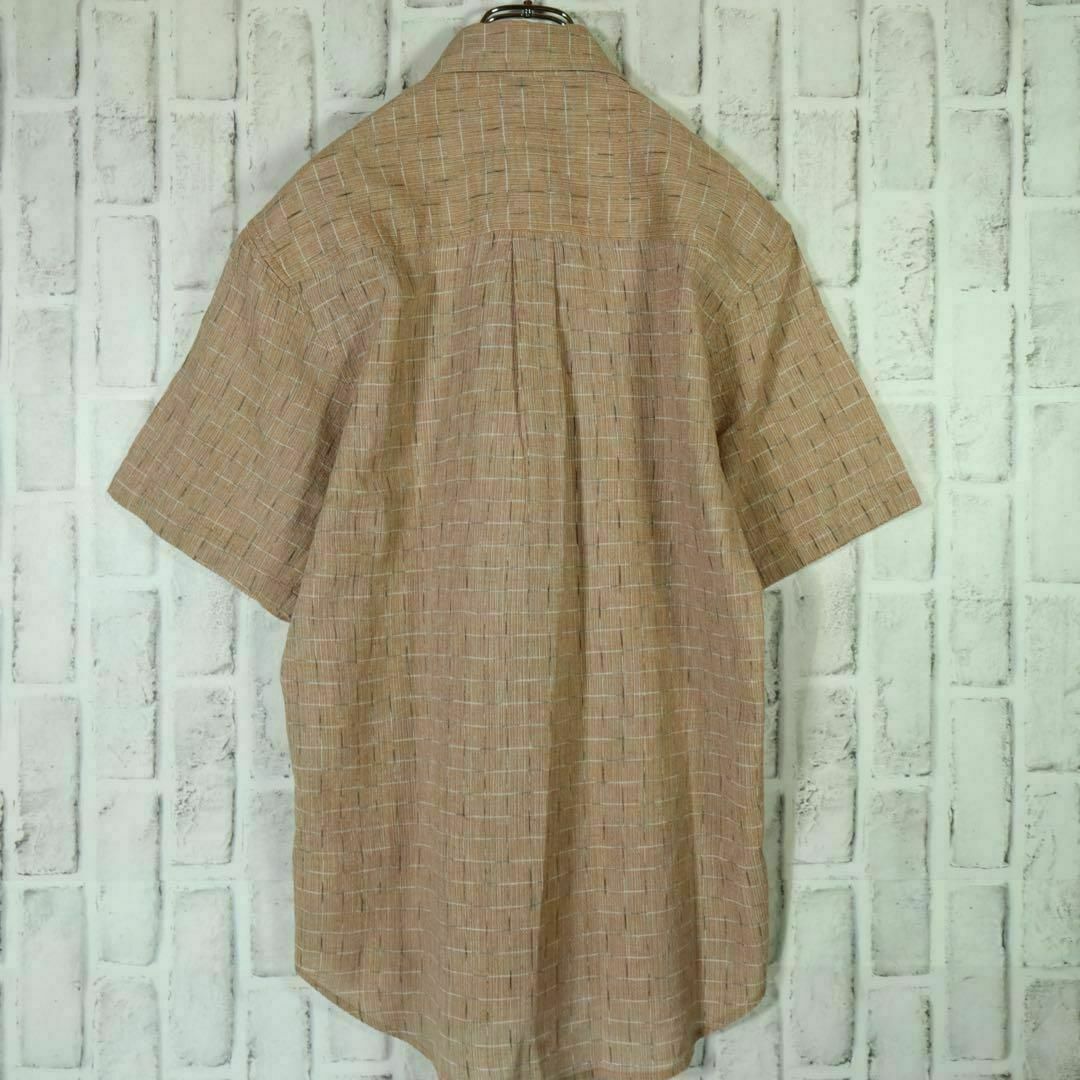 【レトロ古着】半袖ネクタイシャツ コットンリネンシャツ シルクネクタイ【一点物】 メンズのトップス(Tシャツ/カットソー(半袖/袖なし))の商品写真