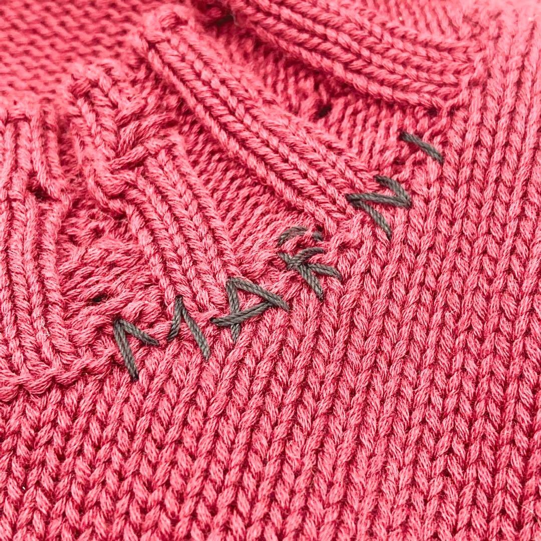 MARNI - 未使用級✨22AW✨ MARNI セーター ロゴ刺繍 ダメージ