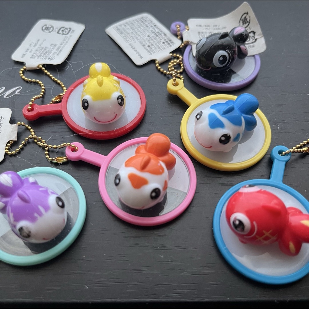 金魚すくい　ミニチュア　キーホルダー　カラフル　キャラクター　6個セット ハンドメイドのおもちゃ(ミニチュア)の商品写真