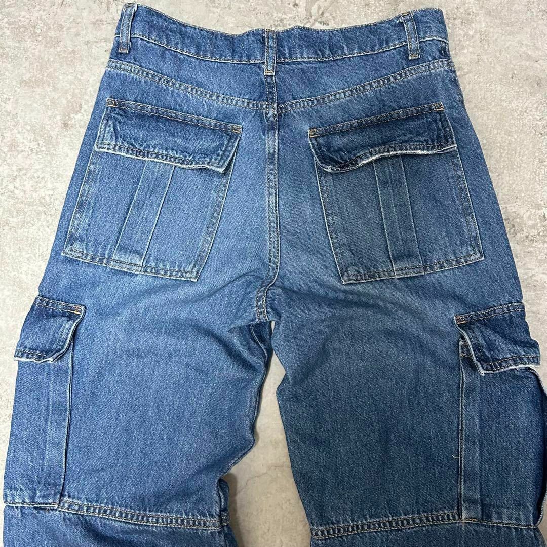 新品タグ付き ZARA バギーカーゴデニム ハイブリーチ ギミック 鬼太 y2k 新品タグ付き ZARA バギーカーゴデニム ハイブリーチ ボンテージ