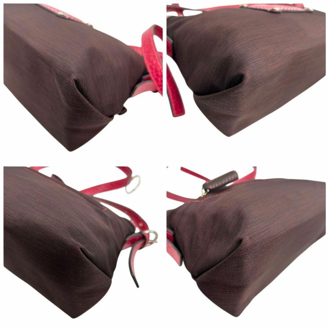 PELLE BORSA - 美品 ペレボルサ ショルダーバッグ 茶 ロゴ
