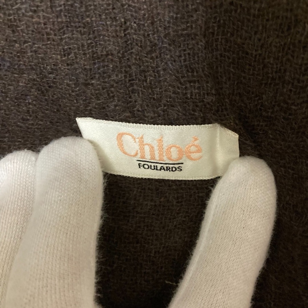 高い素材 Chloe - Chloe クロエ ロゴ刺繍 シアー 大判 ショール ストール 小物