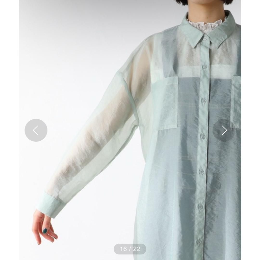 HONEYS(ハニーズ)のハニーズ　シアーシャツワンピース　シースルー黒長袖シャツ レディースのトップス(シャツ/ブラウス(長袖/七分))の商品写真