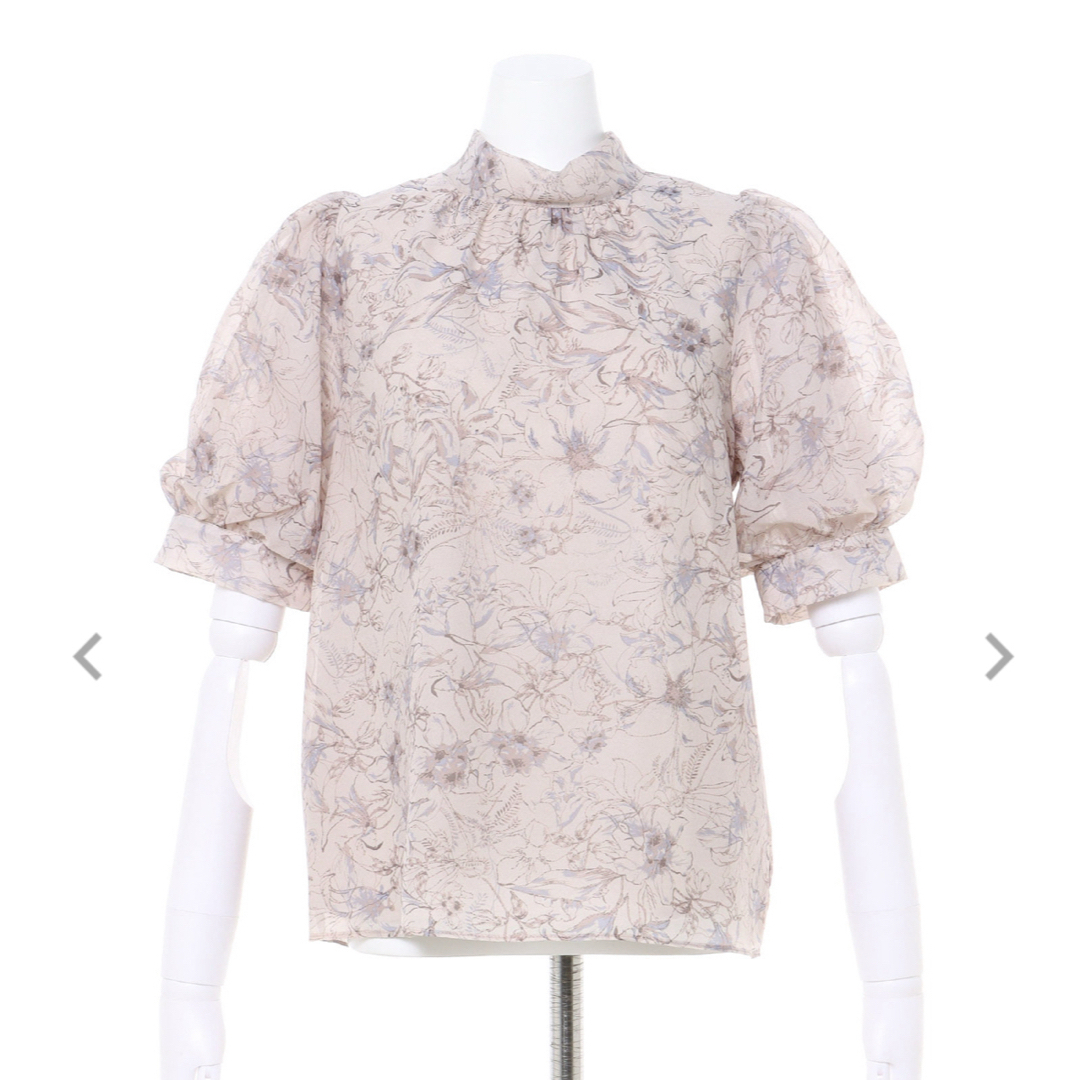 INGNI(イング)のINGNI イング　花柄シアー2WAYリボンブラウス　半袖　トップス レディースのトップス(シャツ/ブラウス(半袖/袖なし))の商品写真