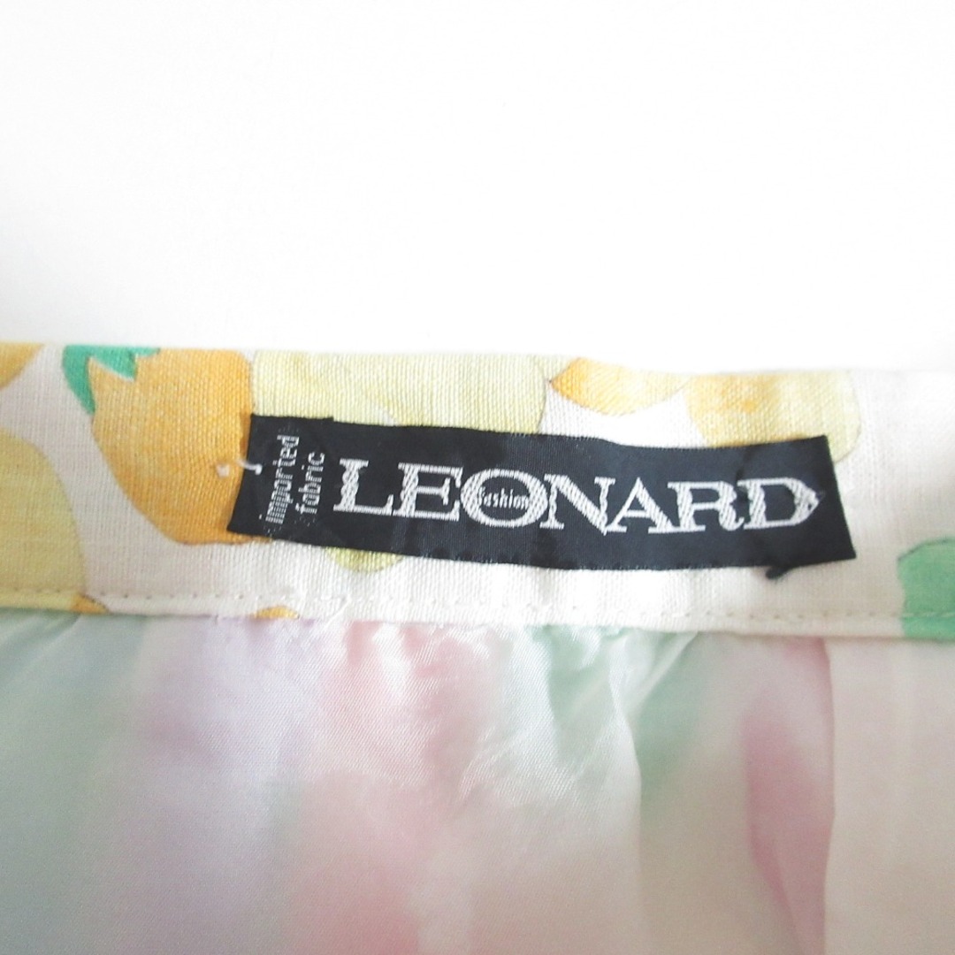LEONARD レオナール ホワイト スカート レディース 柄 花