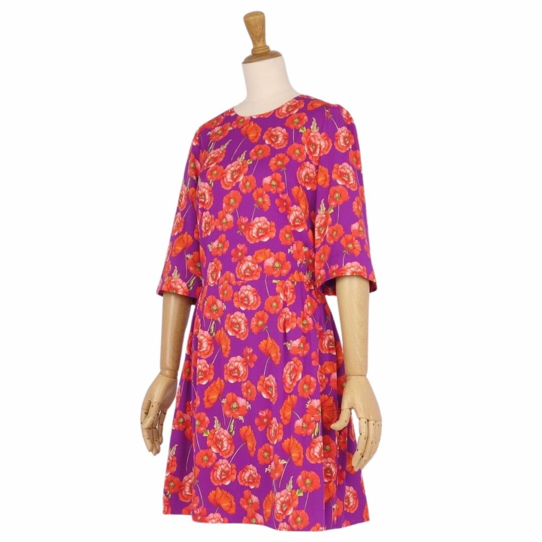 DOLCE&GABBANA(ドルチェアンドガッバーナ)の未使用 ドルチェ&ガッバーナ DOLCE&GABBANA ワンピース 五分袖 花柄 シルク トップス レディース 44(XL) マルチカラー レディースのワンピース(ひざ丈ワンピース)の商品写真