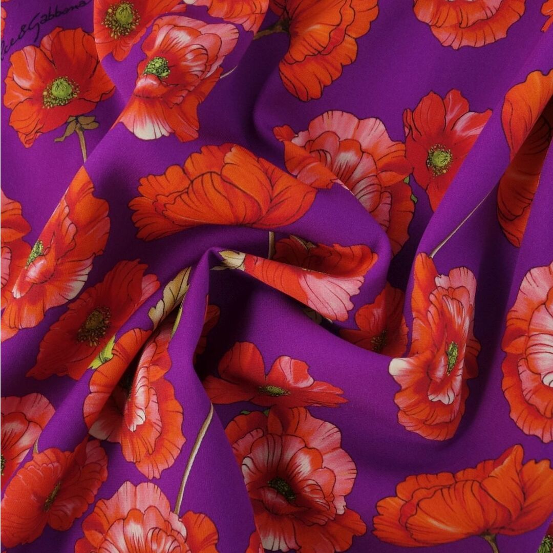 DOLCE&GABBANA(ドルチェアンドガッバーナ)の未使用 ドルチェ&ガッバーナ DOLCE&GABBANA ワンピース 五分袖 花柄 シルク トップス レディース 44(XL) マルチカラー レディースのワンピース(ひざ丈ワンピース)の商品写真