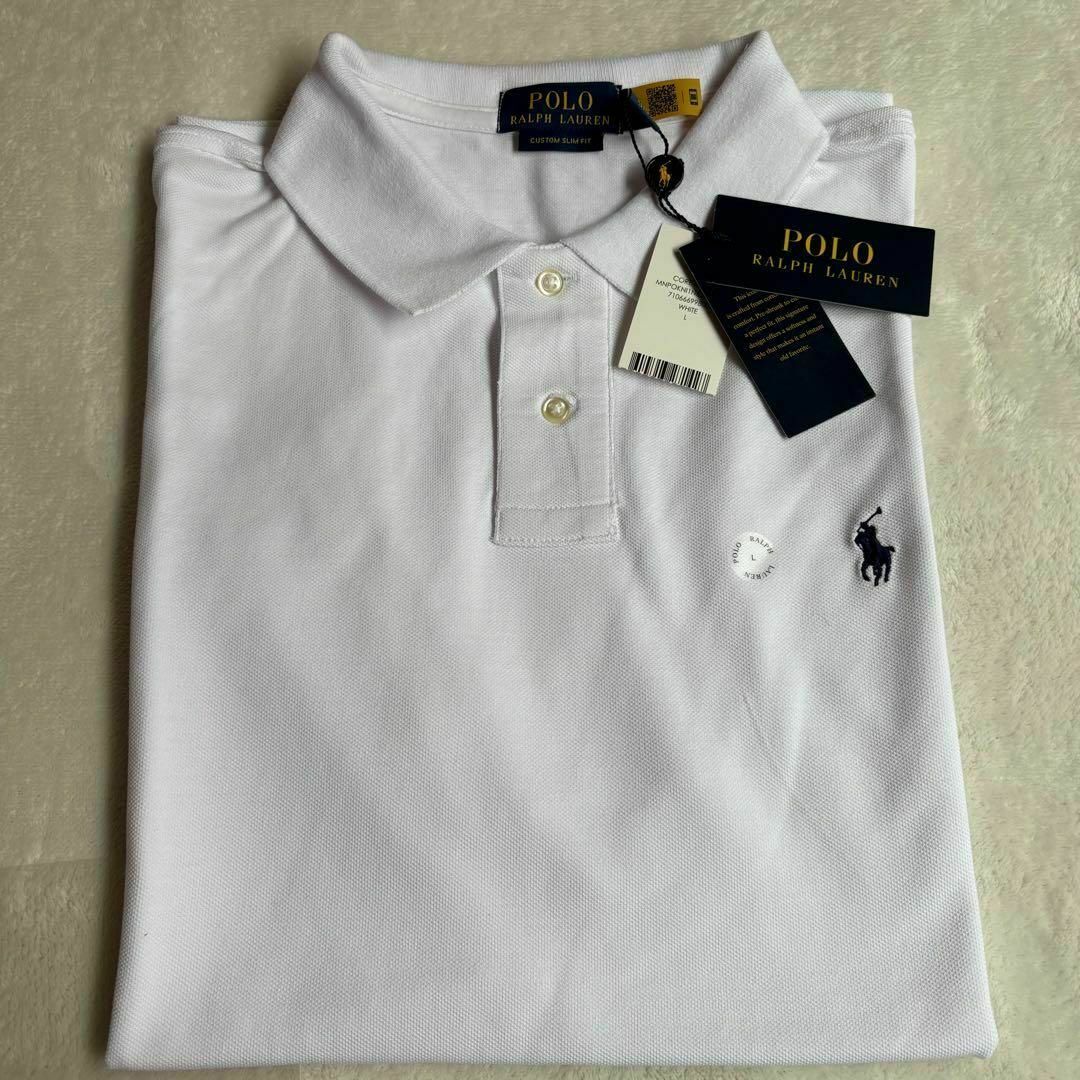 入荷now 買えない POLO L ホワイト ポロシャツ ポロラルフローレン - LAUREN RALPH トップス