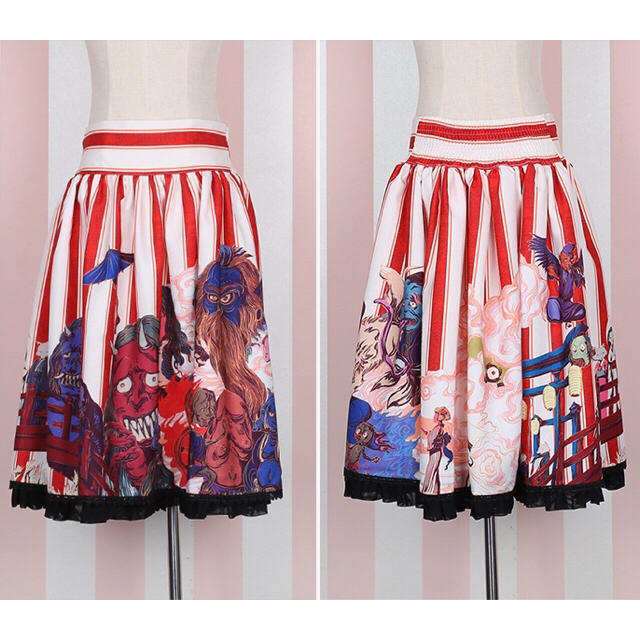 【レッド】妖怪絵巻♡羽織＆スカートセットスカート