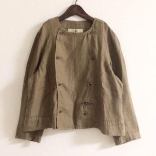 ネストローブ(nest Robe)のまる様専用⑅◡̈*ネストローブ リネン ショートジャケット(ノーカラージャケット)