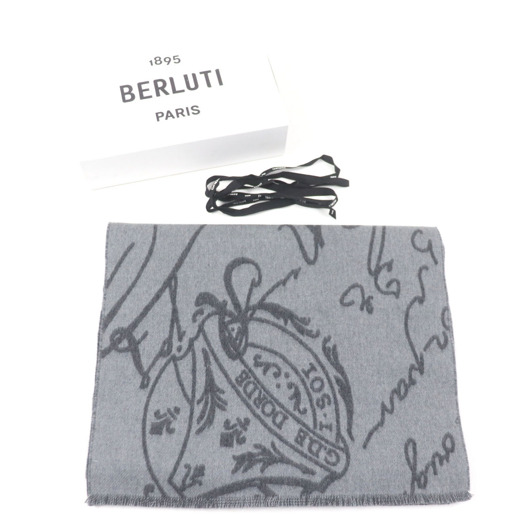 BERLUTI - ベルルッティ カリグラフィ フリンジ スカーフ