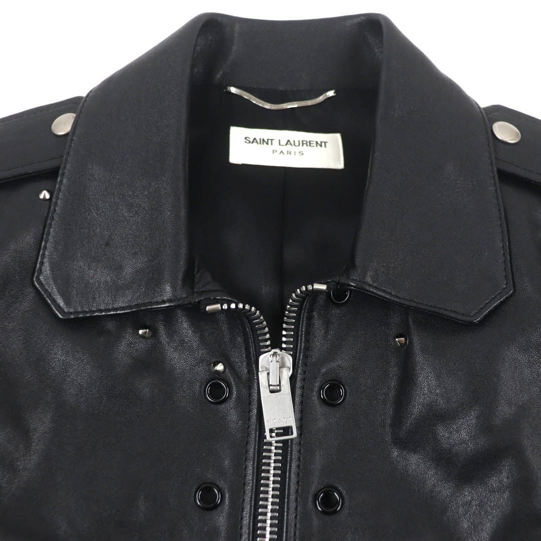 SAINT LAURENT PARIS 13SS 襟付きシングルライダース SAINT LAURENT - サンローラン 13SS シングルライダースの通販