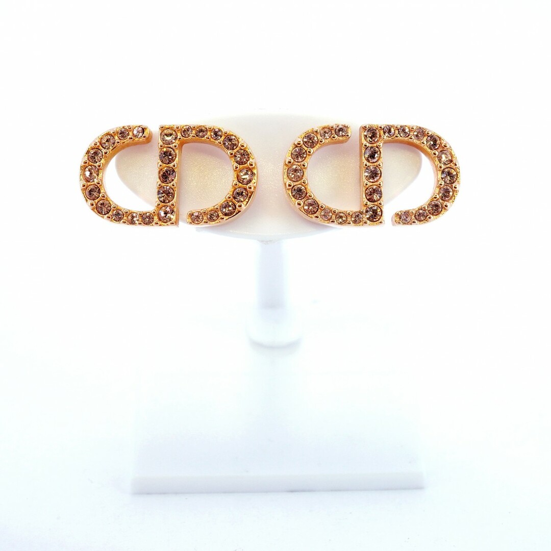Christian Dior ディオール CDロゴ ラインストーン ピアス
