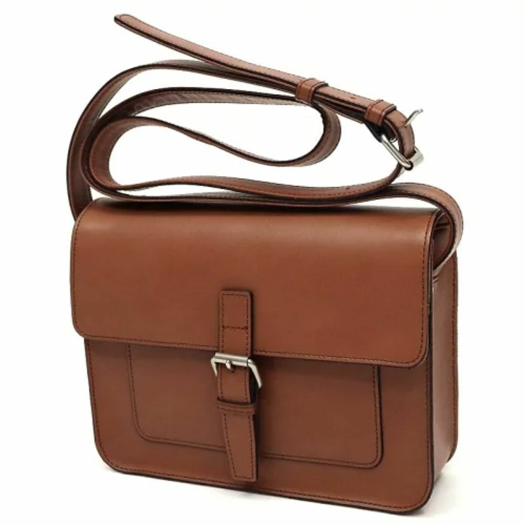 マーガレットハウエルアイデア ブラウンレザー ショルダーバッグ MARGARET HOWELL - E06777 新品 MARGARET HOWELL idea 3T プレ