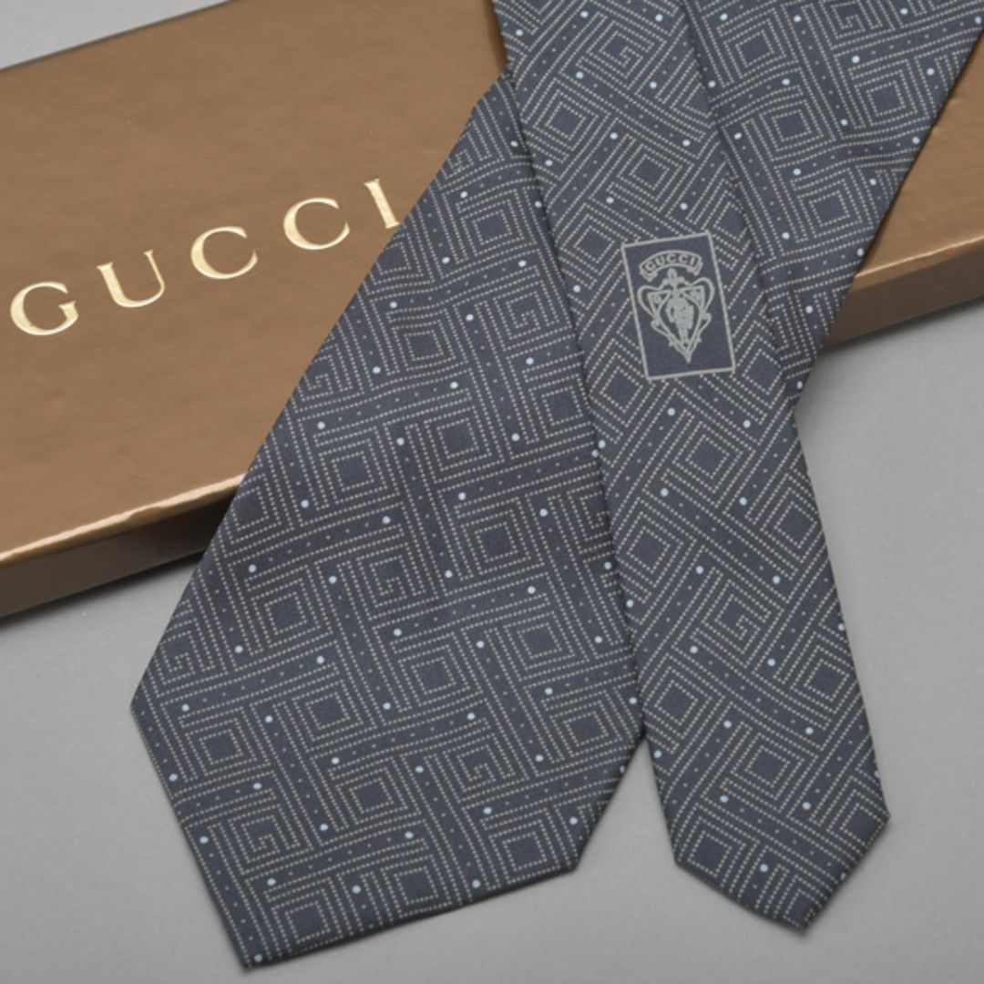 グッチ ネクタイ GUCCI シルク100％ GGロゴ BLACK ブランド