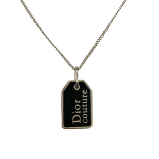 クリスチャンディオール(Christian Dior)の236006-4 Christian Dior/クリスチャンディオール ネックレス ヴィンテージ シルバー Dior couture ロゴ プレート アクセサリー レディース(ネックレス)