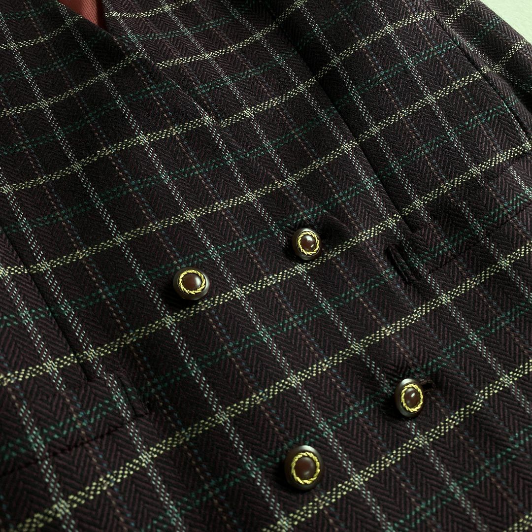 訳あり商品 BURBERRY - バーバリーズ セットアップ ノーカラー チェック柄 スーツ・フォーマル・ドレス