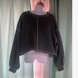 シマムラ(しまむら)の1381.DAZY しまむらダークグレー クロップドスウェット M☆(トレーナー/スウェット)