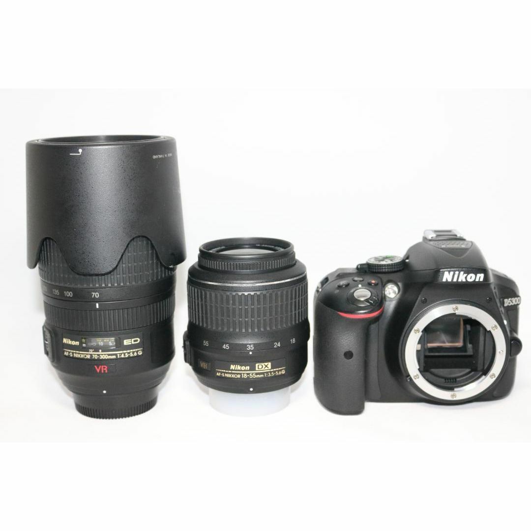 Nikon D5300 ⭐超望遠レンズセット人気品⭐高機能 初心者 一眼レフ スマホ/家電/カメラのカメラ(デジタル一眼)の商品写真