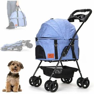 分離式 ペットカート キャリー 折り畳み 犬猫 軽量 取り外し可 耐荷15kg(犬)