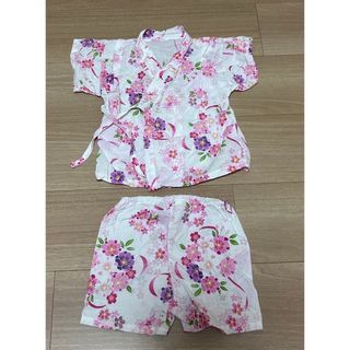 【綿100%】甚平 花柄80㎝ 2ピース(甚平/浴衣)