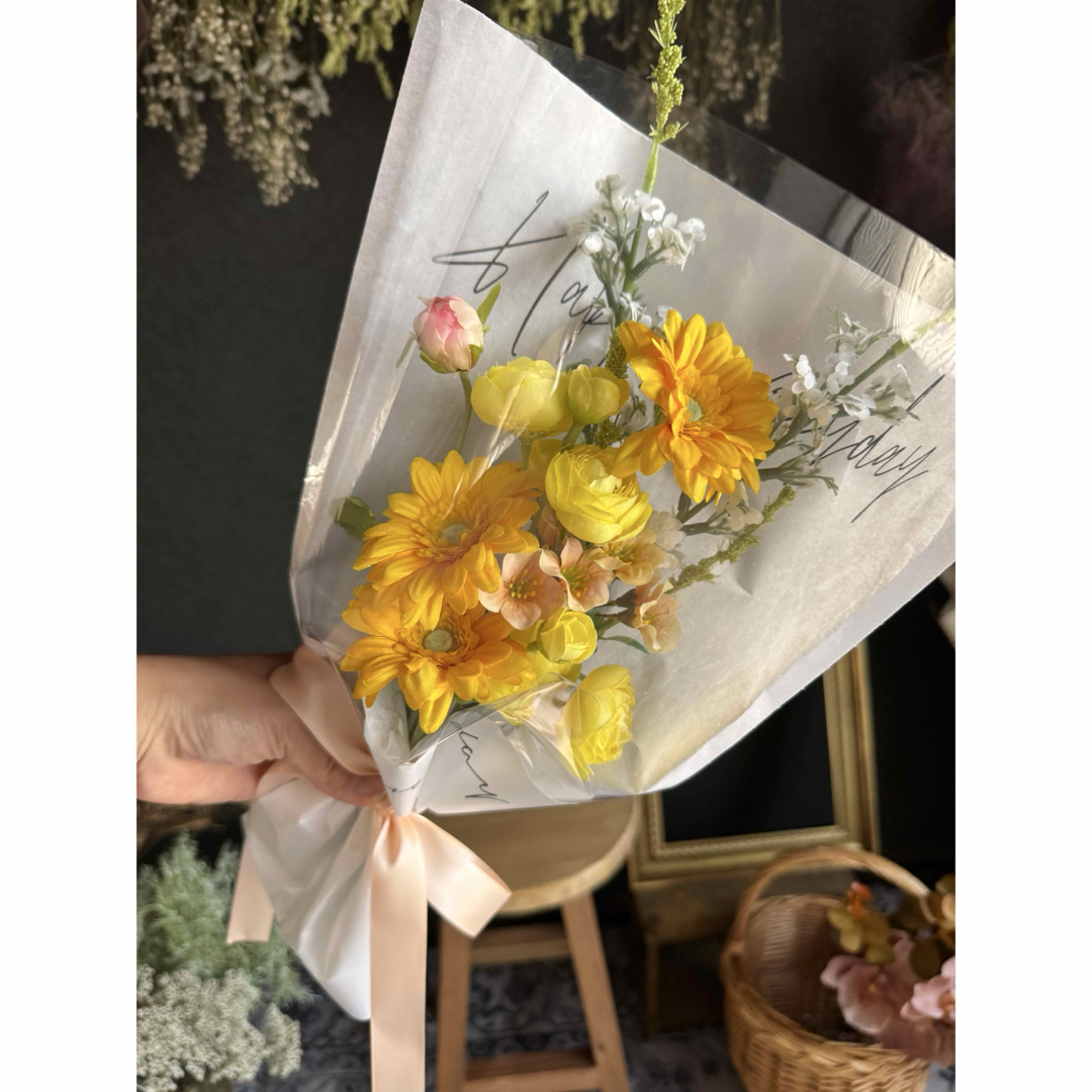 【プチブーケ】イエロー•*・ ハンドメイドのフラワー/ガーデン(その他)の商品写真