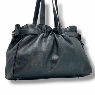 フルラ(FURLA)の美品 FURLA フルラ ハンドバッグ ショルダーバッグ A4可 黒 レザー(ハンドバッグ)