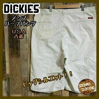ディッキーズ ロゴ ベージュ メンズ ハーフ パンツ 36 USA古着 90s