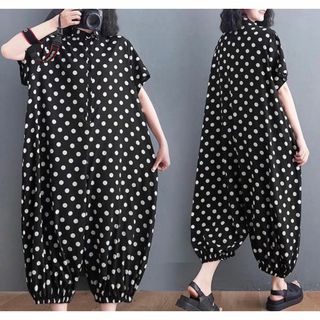 レディース オーバーオール 春夏 連体服 ゆったり サルエル 薄手(サロペット/オーバーオール)