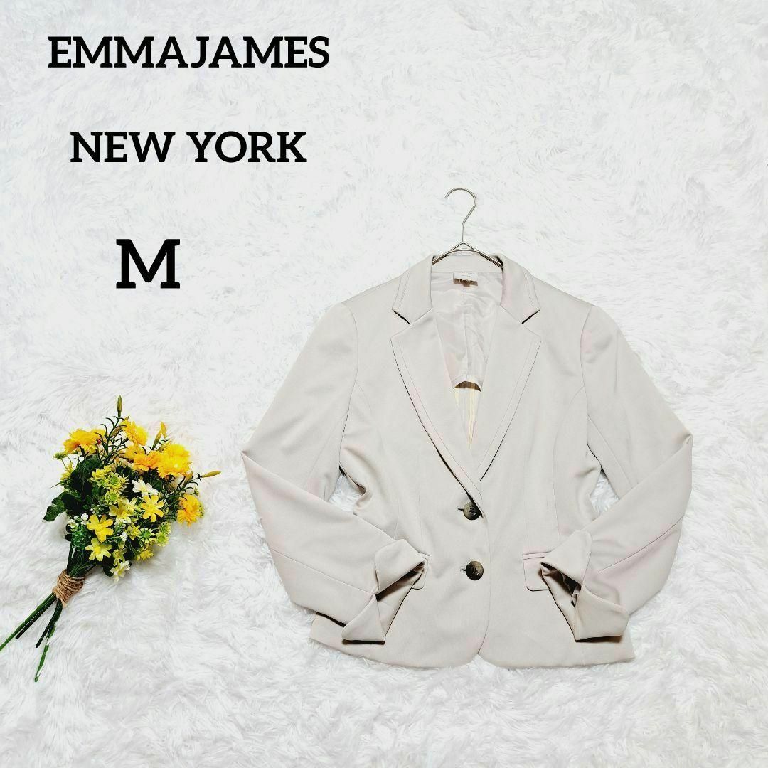EMMAJAMES(エマジェイム)の【エマジェイムスニューヨーク】テーラードジャケット　M　ベージュ　カジュアル レディースのジャケット/アウター(テーラードジャケット)の商品写真