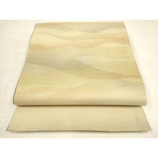 平和屋着物▼中国三大刺繍　汕頭刺繍　スワトウ刺繍　両面　袋帯　霞文　銀通し地　正絹　逸品　AAAU1753wj(帯)