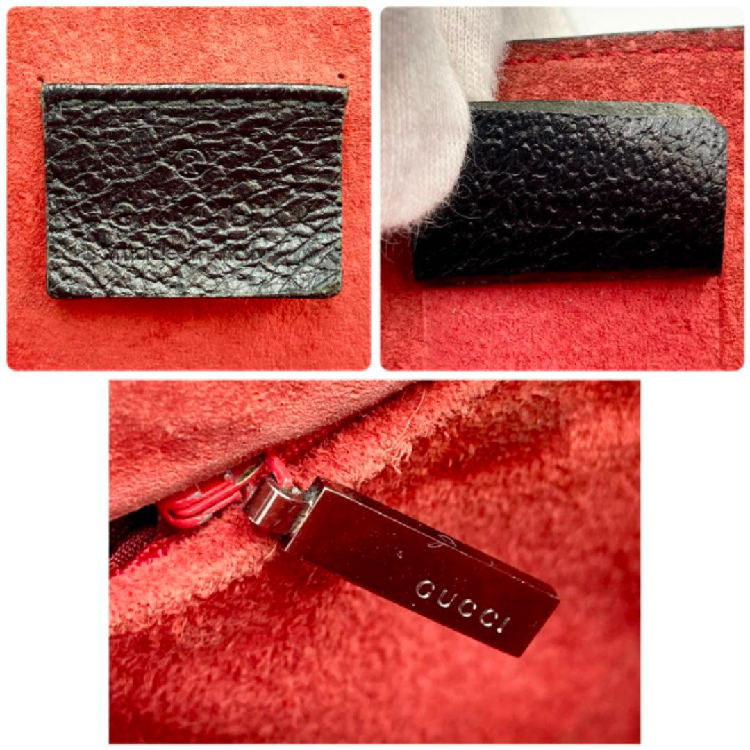 極美品✨ GUCCI グッチ レザーハンドバッグ バンブー シボ革 A4
