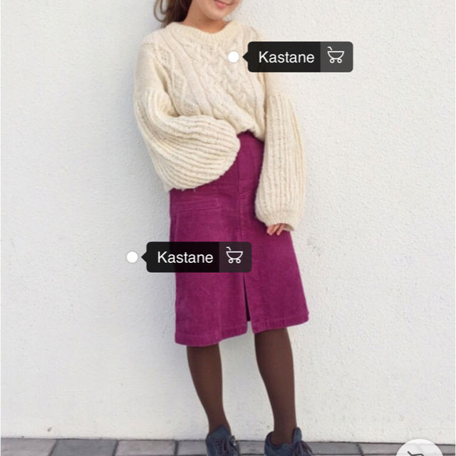 Kastane(カスタネ)のkastane コーディュロイスカート レディースのスカート(ひざ丈スカート)の商品写真