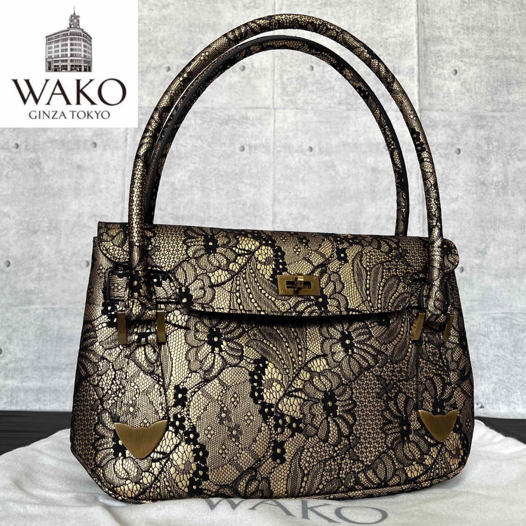 WAKO ワコウ 銀座 和光 定価12万 極上 カーフレザー ゴールド